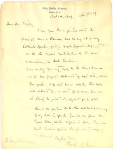 Letter from Charles L. Coon to the editor of the Evening Post