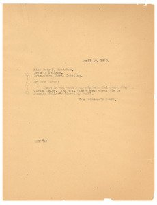 Letter from W. E. B. Du Bois to Ruby P. Bradshaw