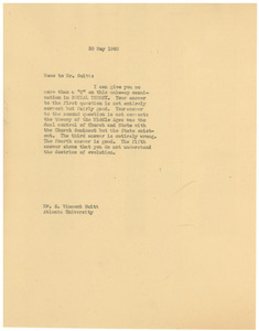 Letter from W. E. B. Du Bois to E. Vincent Suitt