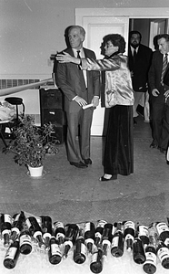 Mayor Kevin H. White with an unknown woman at the Strand Theatre