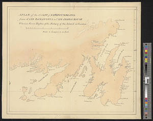 A plan of the coast of Newfoundland from Cape Bonavista to Cape Chapeau Rouge wherein seven-eights of the fishery of the island is caried [sic] on