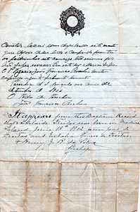 Adelaide Freitas Baptismal Record