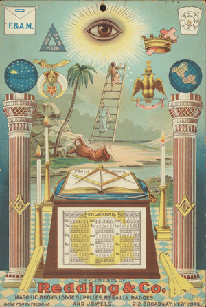 Masonic calendar and advertisement