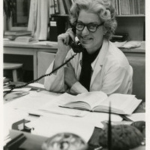 Elizabeth D. Hay with phone
