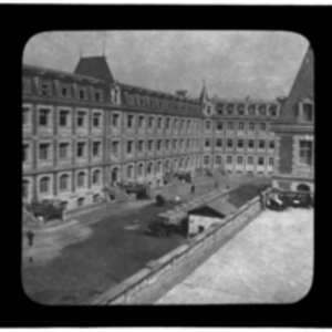 View from roof into courtyard of American Ambulance Hospital of Paris