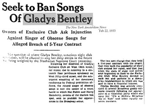 Seek to Ban Songs of Gladys Bentley