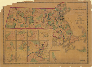 Map of Massachusetts exhibiting the representative, senatorial and councillor districts