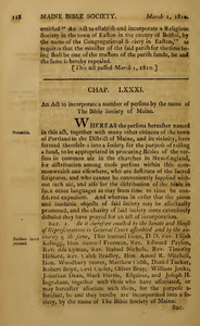 1809 Chap. 0082. An Act, To Incorporate A Number Of Persons By The Name Of The Bible Society Of Maine.