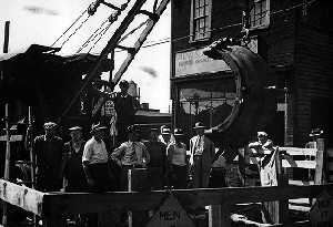 Employees at construction site, Charlestown, Massachusetts