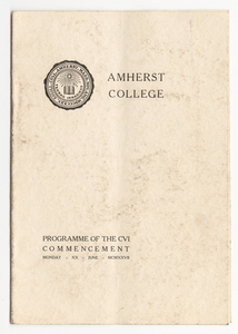 Amherst College Commencement program, 1927 June 20