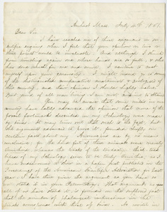Edward Hitchcock letter to Richard Owen, 1861 July 4