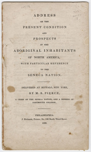 Address on the present condition and prospects of the aboriginal inhabitants of North America