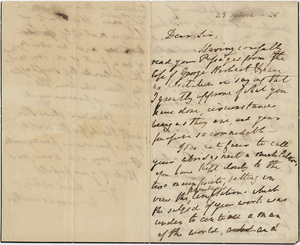William Wordsworth letter to unidentified recipient, 1846 March 23