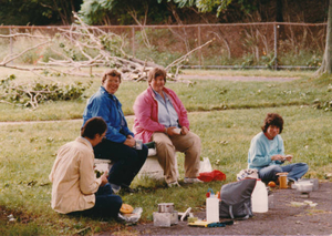 George's camp-out 1989 after the storm