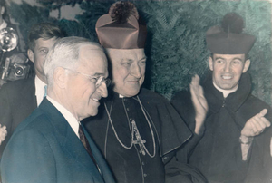 President Truman visiting Cardinal Cushing, 1952