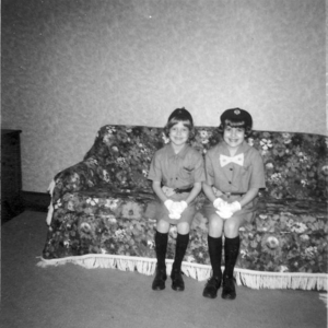 Margaret and Angela in Girl Scouts uniforms