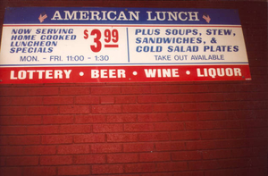 Detail of American Lunch sign