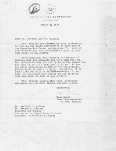 Letter to Dear Ms. Hoffman and Mr. Tarlow from Bess Abell