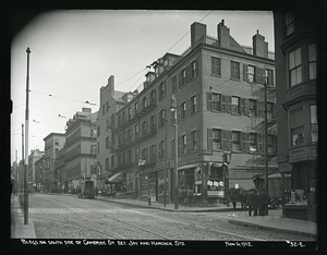 Buildings on south side of Cambridge Street between Joy and Hancock Streets