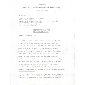 Reply of the committee for community access February 18, 1977.
