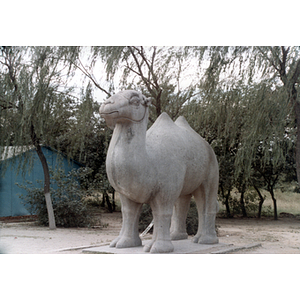 Camel statue in an outdoor Chinese park