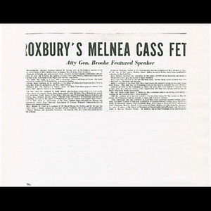 Photocopy of newspaper article about Melnea Cass testimonial