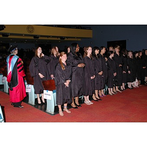 Graduates being seated for the School of Nursing convocation