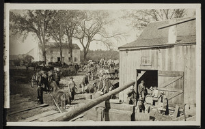 Wagons outside cider mill with house, Windham, N.H., undated