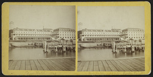 Stereograph of the exterior of a new hotel, Rocky Point, Warwick, R.I., Aug. 10, 1873