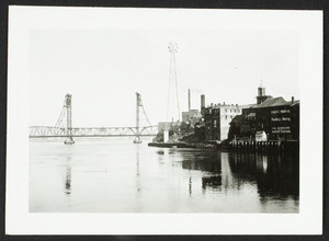 View of the river front and the Memorial Bridge, Portsmouth, New Hampshire, August 1936