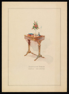 "Sheraton Table Maple Decorated"