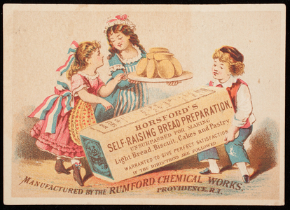 Trade card for Horsford's Self-Raising Bread Preparation, manufactured by the Rumford Chemical Works, Providence, Rhode Island, undated