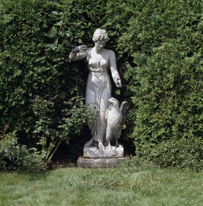 Statue of woman with eagle, Hamilton House, South Berwick, Maine