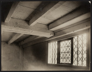 Interior view of the Browne House, south window in 1663 chamber, Watertown, Mass., August 1924