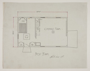 Floor plan of a carriage house for Caspar Rachofner in West Roxbury, Mass., 1894