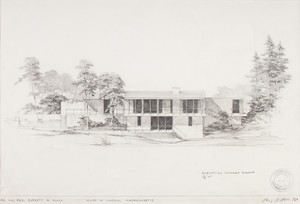 Rendered elevation of the Mr. and Mrs. Everett A. Black House, Lincoln, Mass., Nov. 1968