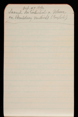 Thomas Lincoln Casey Notebook, Professional Memorandum, 1889-1892, undated, 42, Oct 27 1890