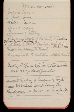 Thomas Lincoln Casey Notebook, Professional Memorandum, 1889-1892, undated, 41, Mem over ruled