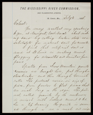 [Charles] H. Powell to Thomas Lincoln Casey, July 6, 1888