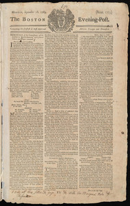 The Boston Evening-Post, 18 September 1769