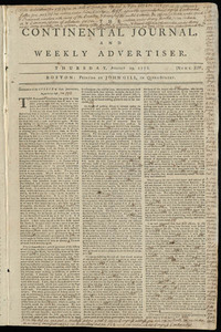 The Continental Journal and Weekly Advertiser, 29 August 1776