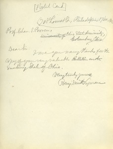 Letter from Benjamin Smith Lyman to Charles S. Prosser