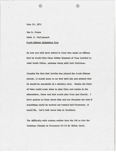 Memorandum from Mark H. McCormack to Rex B. Evans
