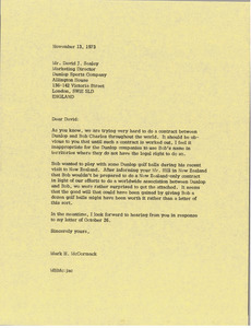 Letter from Mark H. McCormack to David J. Sealey