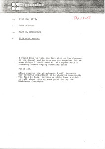 Memorandum from Mark H. McCormack to John Boswell