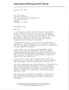 Letter from Mark H. McCormack to Sung Chung