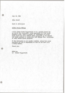 Memorandum from Mark H. McCormack to Allan Morell