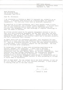 Letter from Donald R. Zook to Mark H. McCormack