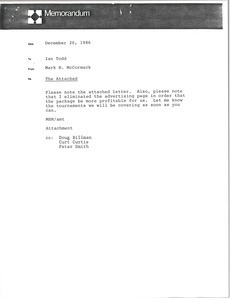 Memorandum from Mark H. McCormack to Ian Todd