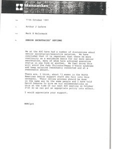 Memorandum from Mark H. McCormack to Arthur J. Lafave